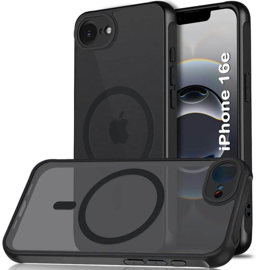TheGiftKart Matte Frosted MagSafe Case for iPhone 16e – Black