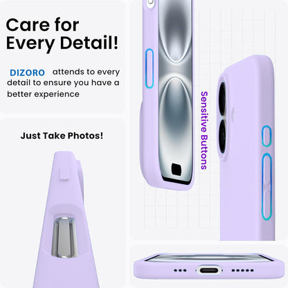 DIZORO Slim Liquid Silicone Case for iPhone 16 Plus – Purple