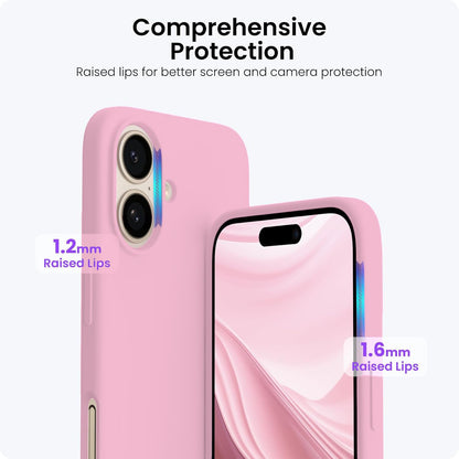 DIZORO Slim Liquid Silicone Case for iPhone 16 Plus – Pink