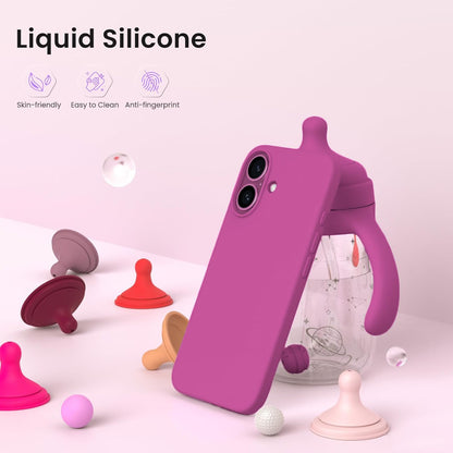 DIZORO Slim Liquid Silicone Case for iPhone 16 Plus – Pink