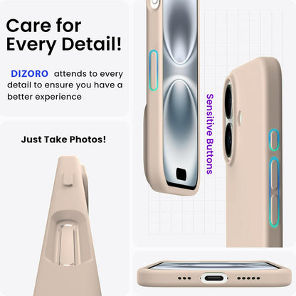 DIZORO Slim Liquid Silicone Case for iPhone 16 Plus – Desert