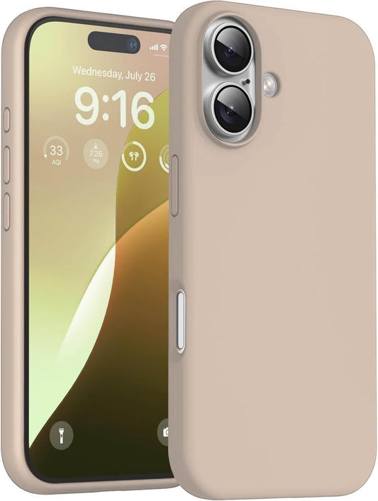 DIZORO Slim Liquid Silicone Case for iPhone 16 Plus – Desert