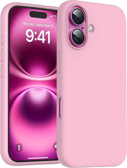 DIZORO Slim Liquid Silicone Case for iPhone 16 Plus – Pink