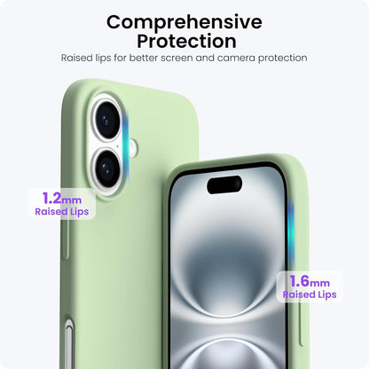 DIZORO Slim Liquid Silicone Case for iPhone 16 Plus – Matcha