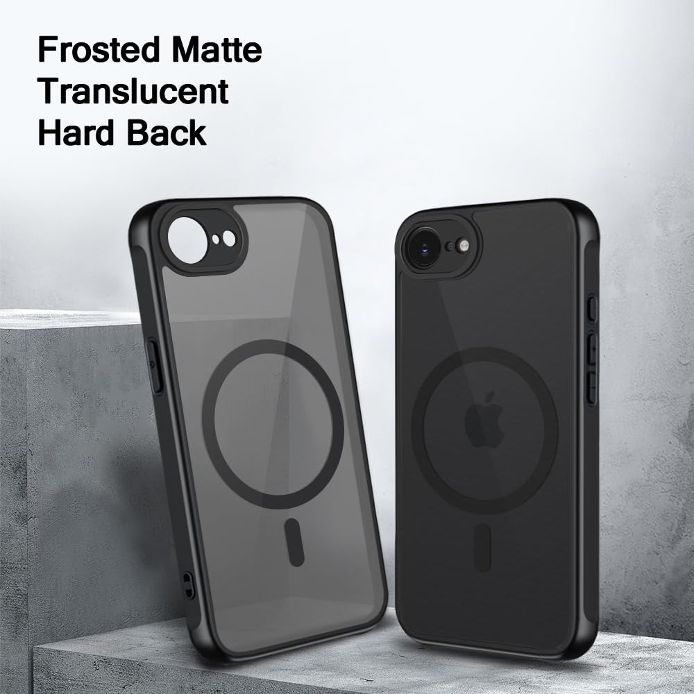 TheGiftKart Matte Frosted MagSafe Case for iPhone 16e – Black