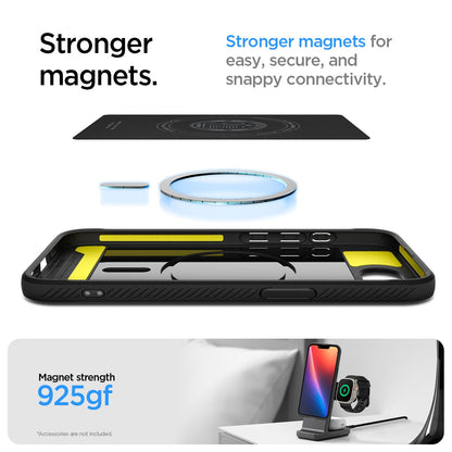 Spigen Rugged Armor MagFit Case for iPhone 16e – Matte Black