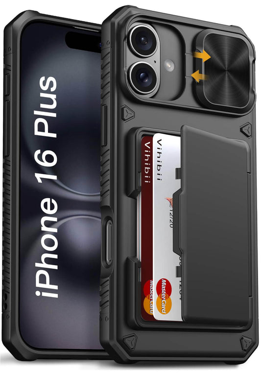 Vihibii Wallet Case for iPhone 16 Plus – RFID & Camera Cover