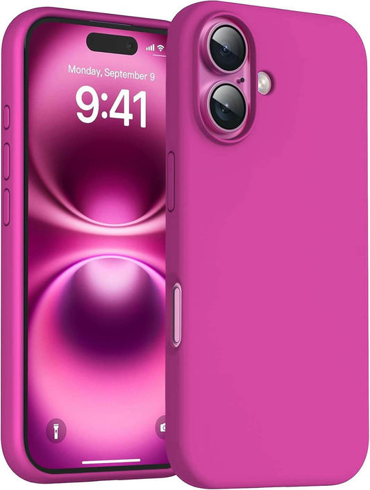 DIZORO Slim Liquid Silicone Case for iPhone 16 Plus – Pink
