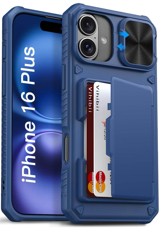 Vihibii Wallet Case for iPhone 16 Plus – RFID & Shockproof
