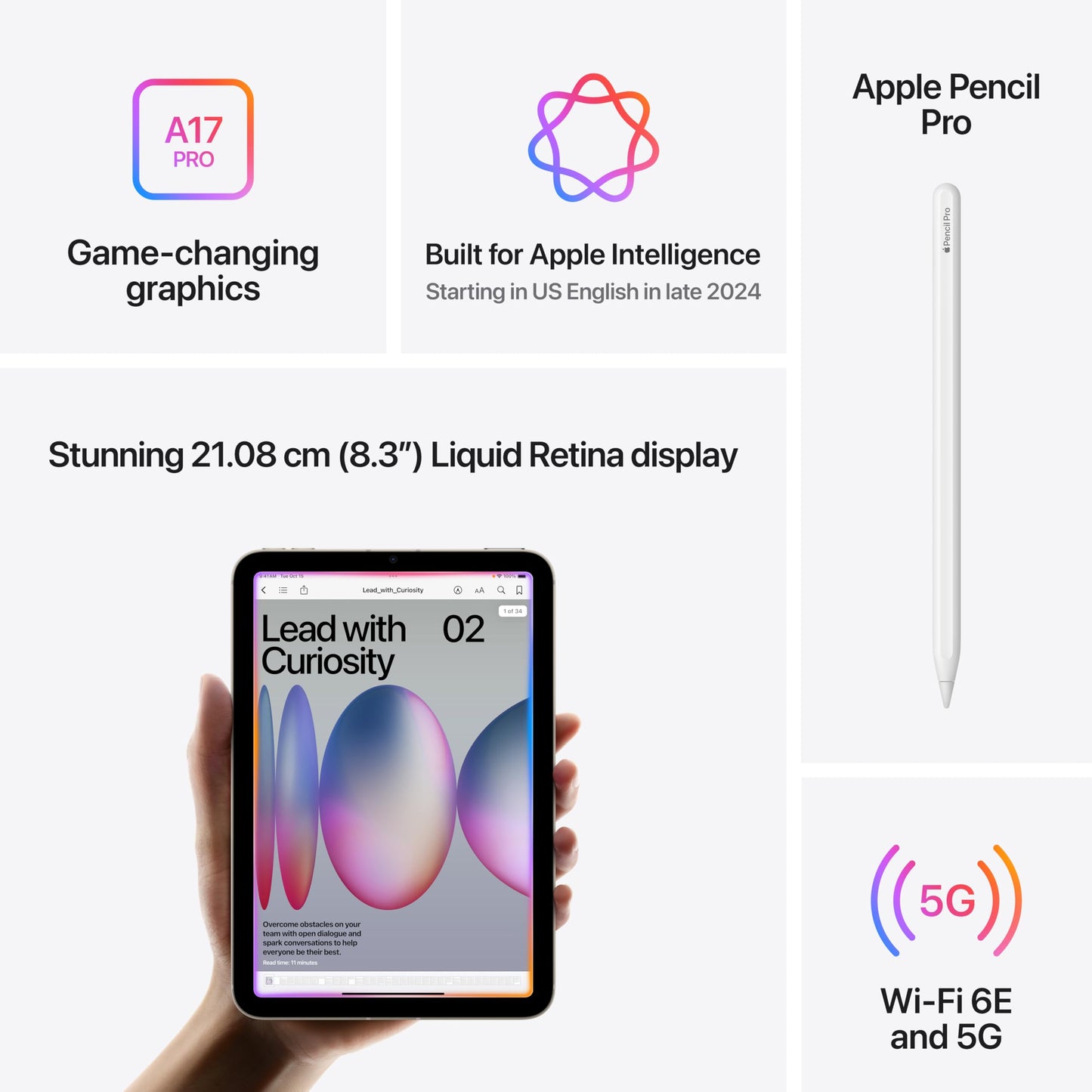 Apple iPad Mini A17 Pro (8.3") 128GB Wi-Fi + 5G – Blue