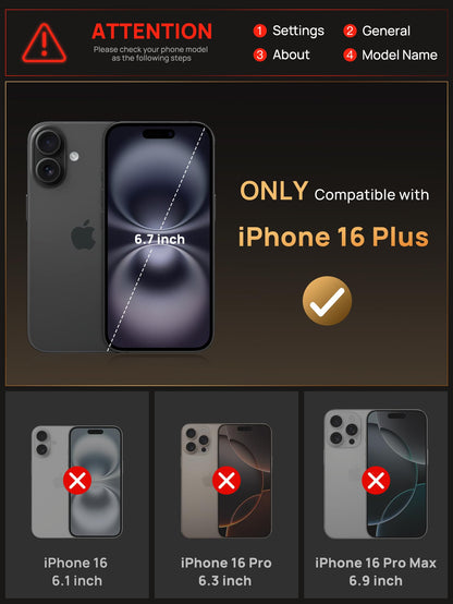Vihibii Wallet Case for iPhone 16 Plus – RFID & Shockproof