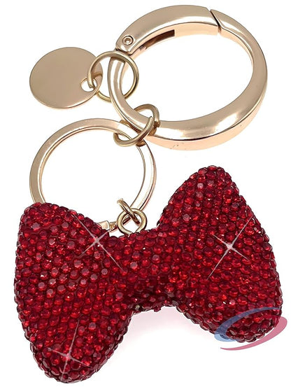 iAccessories Bling Crystal Bow Keychain Charm for Girls - Red - iAccessories