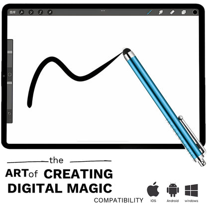 iAccessories Universal Capacitive Stylus Pens - Pack of 10 - AquA - Compatible with All Touch Screen Devices, Smartphones, Tablet, Android Mobile Phones - iAccessories
