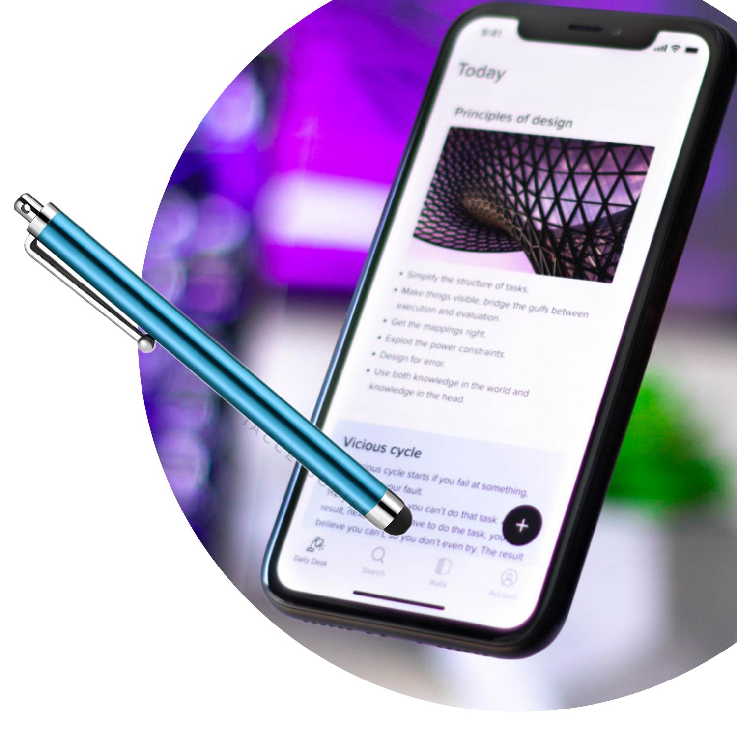iAccessories Universal Capacitive Stylus Pens - Pack of 10 - AquA - Compatible with All Touch Screen Devices, Smartphones, Tablet, Android Mobile Phones - iAccessories