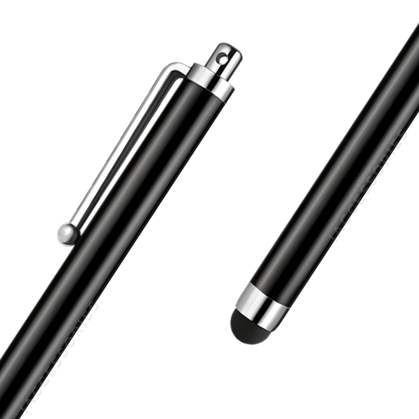 iAccessories Universal Capacitive Stylus Pens Compatible with All Touch Screen Devices, Smartphones, Tablet, Android Mobile Phones - Pack of 10, Silver | Black - iAccessories