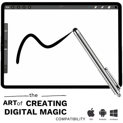 iAccessories Universal Capacitive Stylus Pens Compatible with All Touch Screen Devices, Smartphones, Tablet, Android Mobile Phones - Pack of 10, Silver | Black - iAccessories