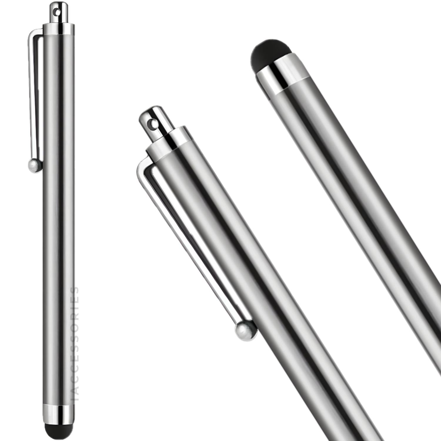 iAccessories Universal Capacitive Stylus Pens Compatible with All Touch Screen Devices, Smartphones, Tablet, Android Mobile Phones - Pack of 10, Silver | Black - iAccessories