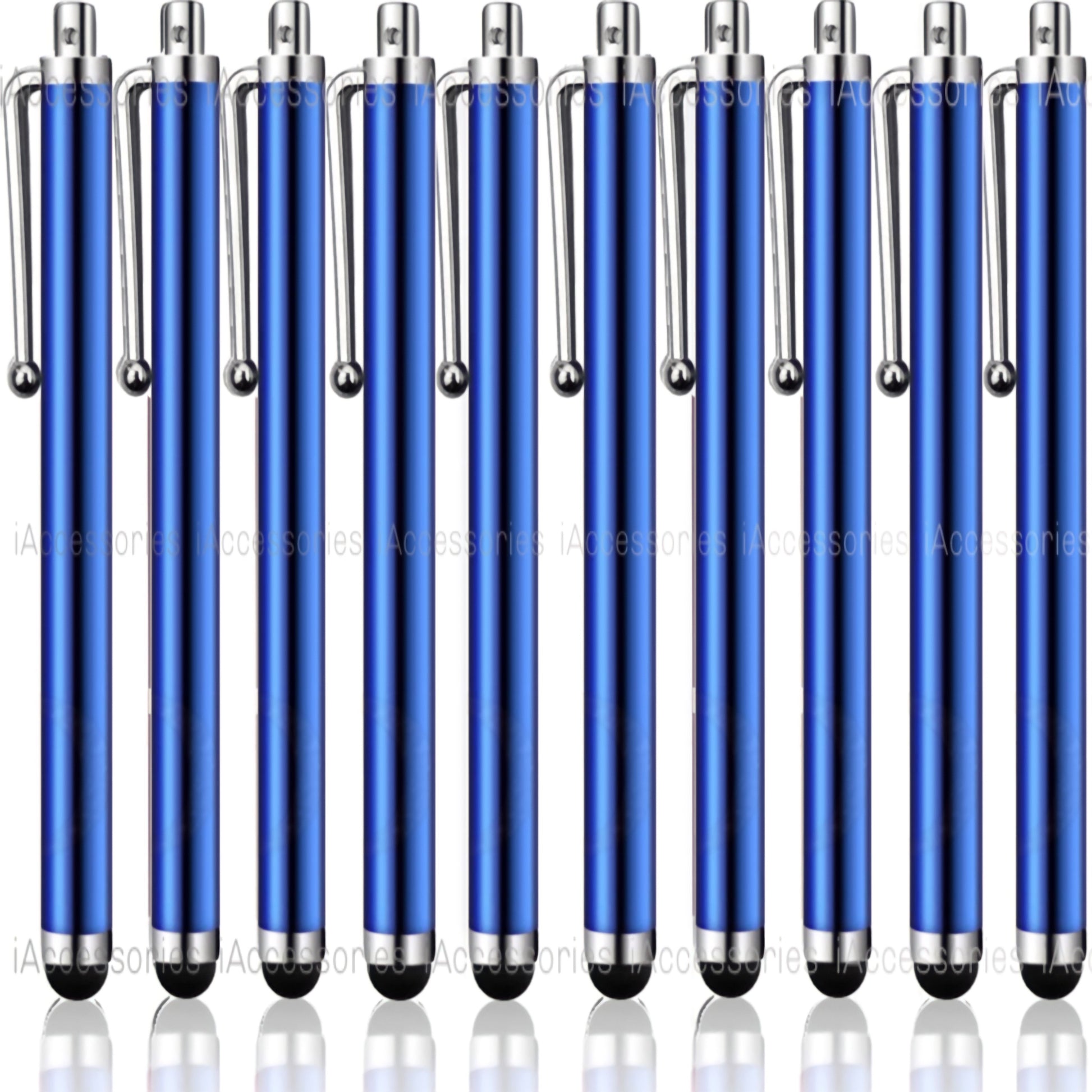 iAccessories Universal Capacitive Stylus Pens - Pack of 10 - Navy - Compatible with All Touch Screen Devices, Smartphones, Tablet, Android Mobile Phones - iAccessories