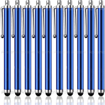 iAccessories Universal Capacitive Stylus Pens - Pack of 10 - Navy - Compatible with All Touch Screen Devices, Smartphones, Tablet, Android Mobile Phones - iAccessories