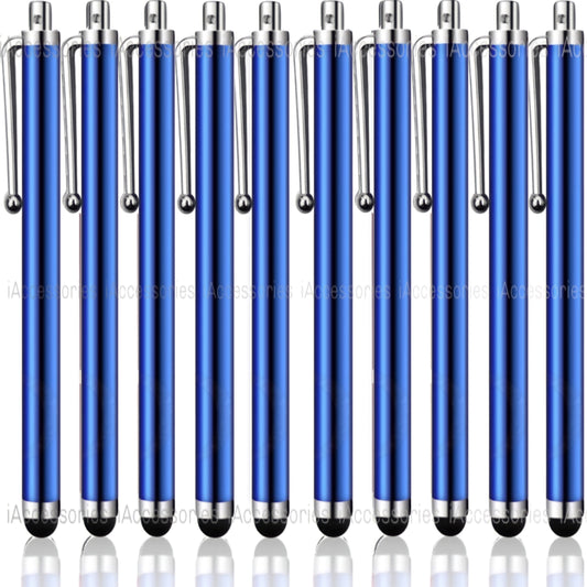 iAccessories Universal Capacitive Stylus Pens - Pack of 10 - Navy - Compatible with All Touch Screen Devices, Smartphones, Tablet, Android Mobile Phones - iAccessories