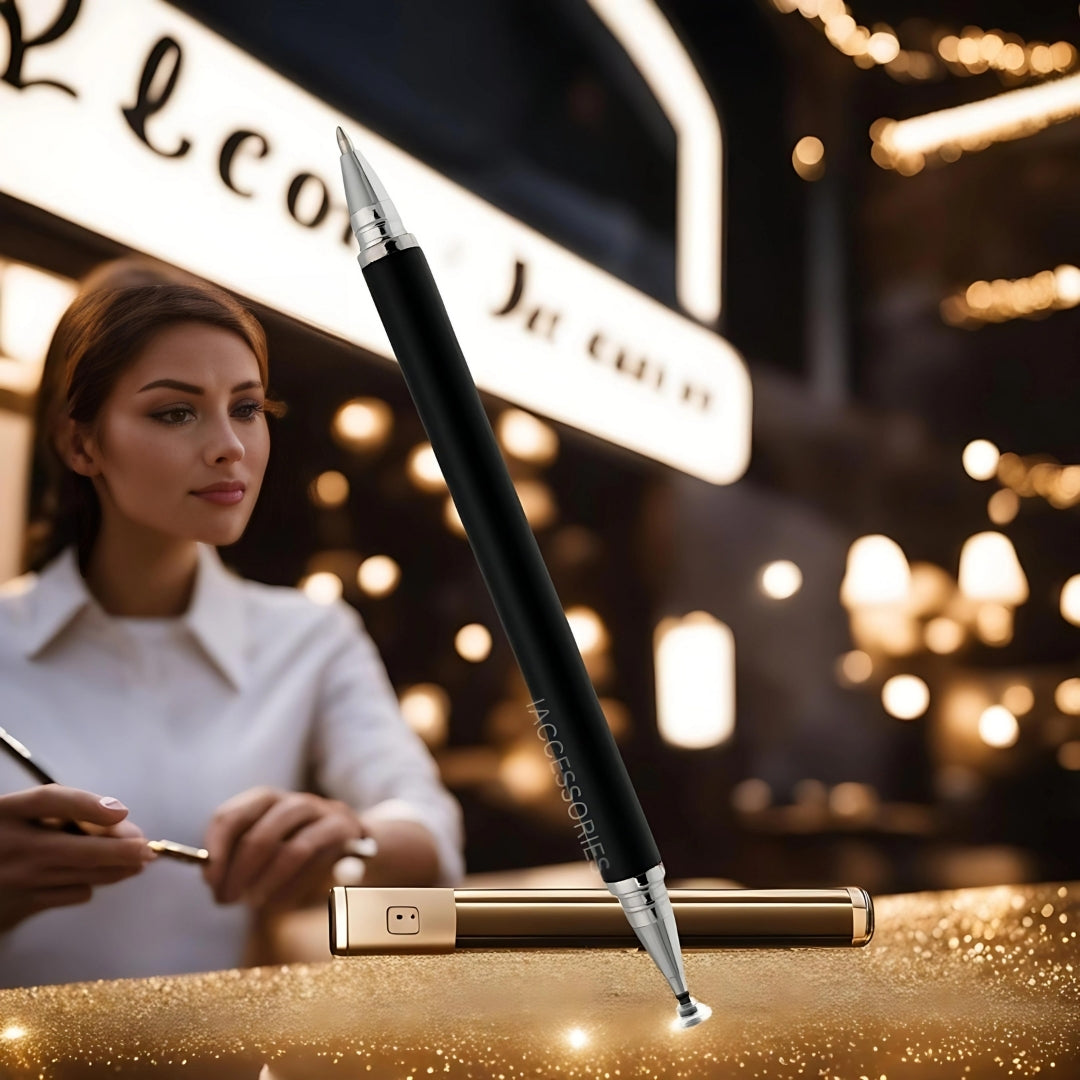 iAccessories 3 in 1 Stylus with Ballpoint Pen for iPhone, iPad, Android - Black - iAccessories
