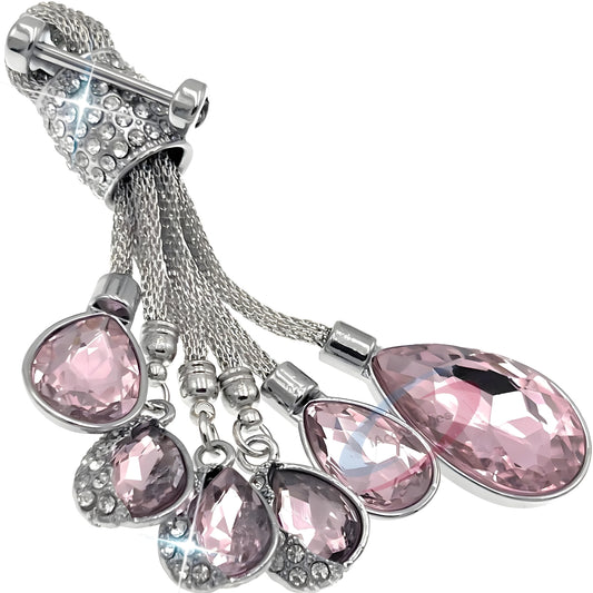 iAccessories Bling Colored Rhinestones Keychain Charm for Girls - Pink - iAccessories