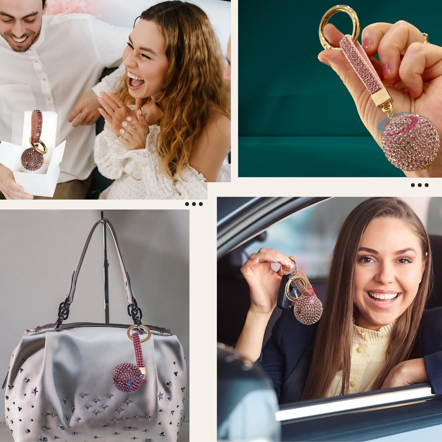 iAccessories Bling Crystal Ball Keychain Charm for Girls - Pink - iAccessories