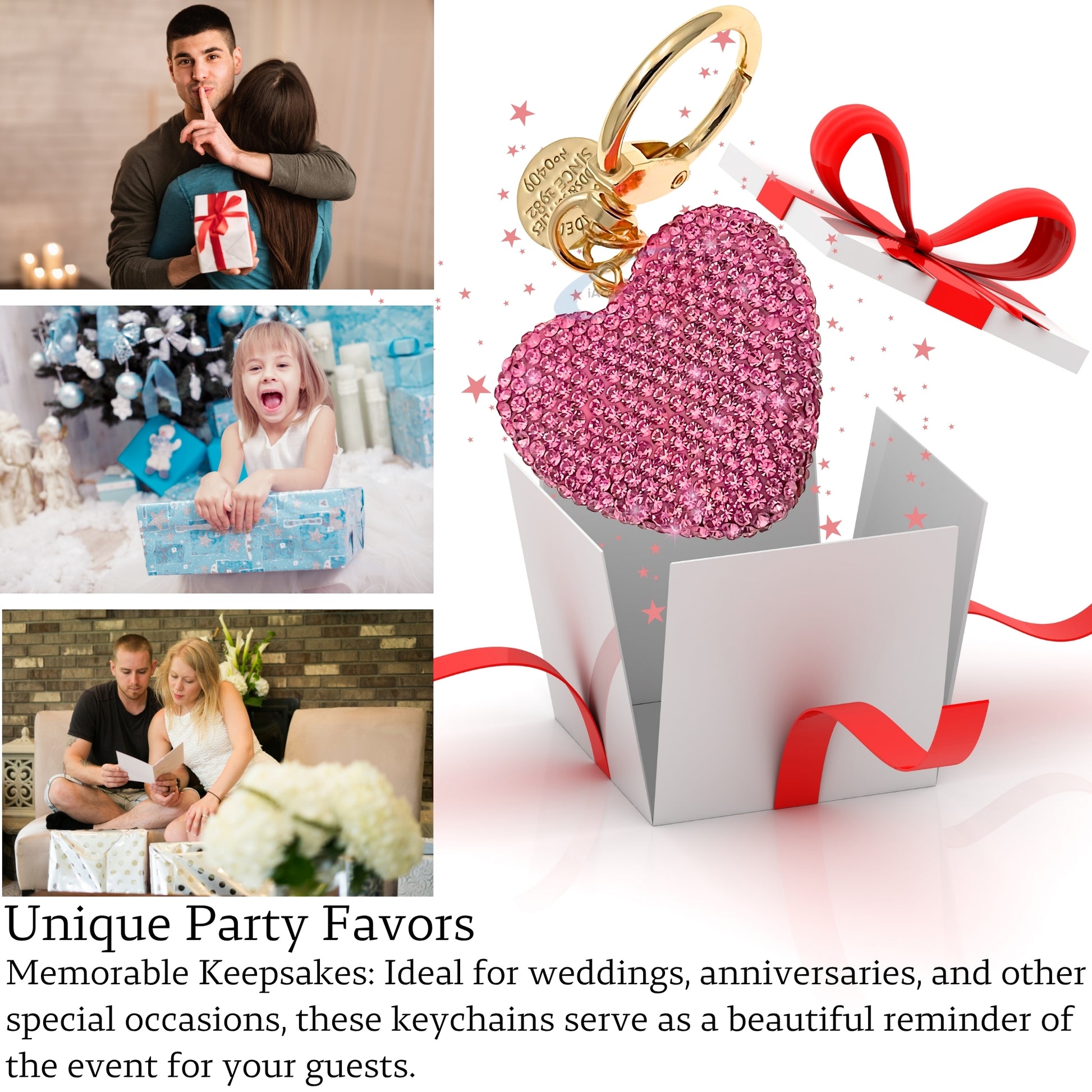 Chic 3D Crystal Heart Keychain – Elegant Pink Rhinestone Love Charm for Bags, Cars & Gifts - iAccessories