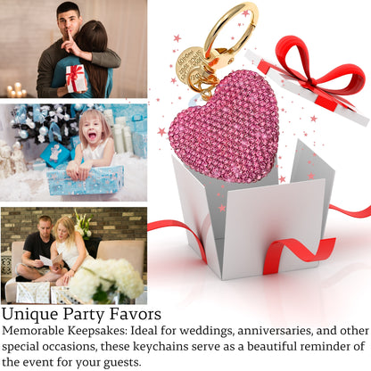 Chic 3D Crystal Heart Keychain – Elegant Pink Rhinestone Love Charm for Bags, Cars & Gifts - iAccessories