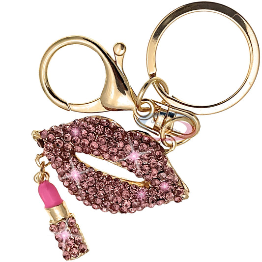 iAccessories Crystal Lips and Lipstick Keychain – Pink Edition - iAccessories