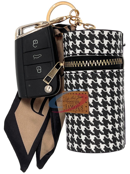 iAccessories Keychain Charm Bag Earphone Storage Mini Coin Purse - Black/White - iAccessories