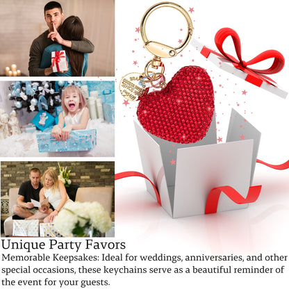 Sparkling 3D Crystal Heart Keychain – Glamorous Red Rhinestone Love Charm for Bags, Cars & Gifts - iAccessories