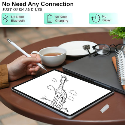 iAccessories 2-Way Stylus Pen - Fine Point Silicon Disc & Round Fiber Tips - White - iAccessories