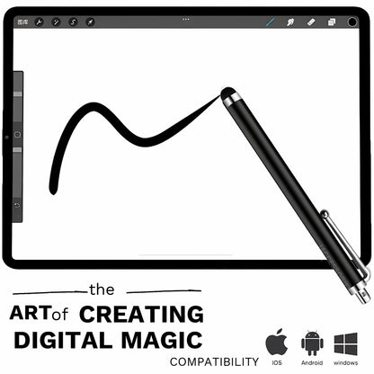 iAccessories Universal Capacitive Stylus Pens for All Touchscreen Devices Compatible with iPhone, iPad, Android Tablets, Mobile Phones - Pack of 10 - Black
