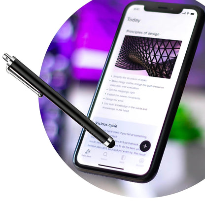 iAccessories Universal Capacitive Stylus Pens for All Touchscreen Devices Compatible with iPhone, iPad, Android Tablets, Mobile Phones - Pack of 10 - Black