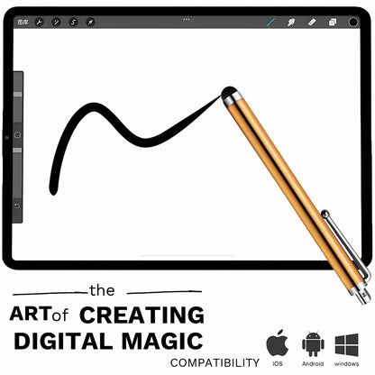 iAccessories Universal Capacitive Stylus Pens - Pack of 5 - Gold - Compatible with All Touch Screen Devices, Smartphones, Tablet, Android Mobile Phones - iAccessories