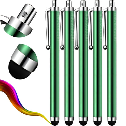iAccessories Universal Capacitive Stylus Pens - Pack of 5 - Green - Compatible with All Touch Screen Devices, Smartphones, Tablet, Android Mobile Phones - iAccessories