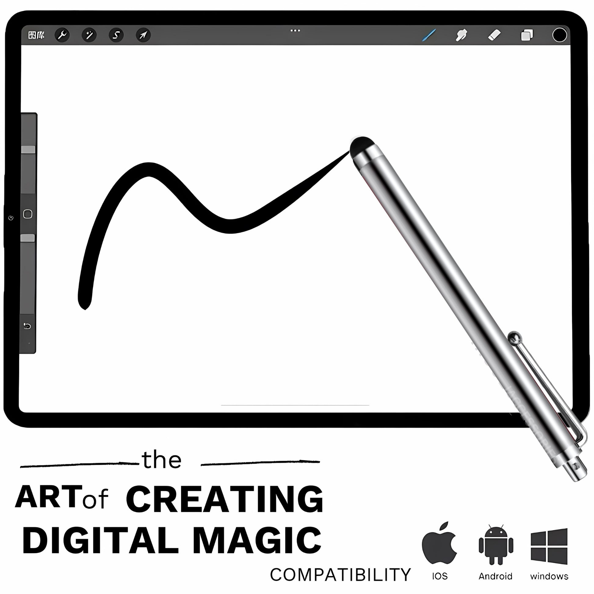 iAccessories Universal Capacitive Stylus Pens for All Touchscreen Devices Compatible with iPhone, iPad, Android Tablets, Mobile Phones - Pack of 10 - Silver - iAccessories