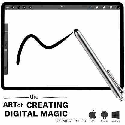 iAccessories Universal Capacitive Stylus Pens for All Touchscreen Devices Compatible with iPhone, iPad, Android Tablets, Mobile Phones - Pack of 10 - Silver - iAccessories