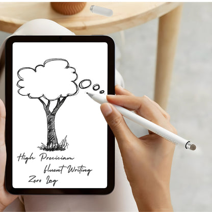 iAccessories 2 Way Magnetic Stylus Pen with Fiber & Fine Point Silicone Disc Tip - White - iAccessories