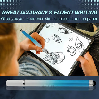 iAccessories 2-Way Dual-Sided Stylus Pen Compatible with All Touch Screen Mobile Phones, Pads, Tablets, iOS, Windows & Android - Blue Gradient - iAccessories