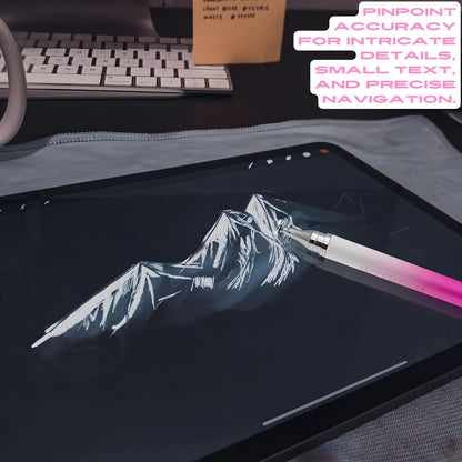 iAccessories 2-Way Dual-Sided Stylus Pen Compatible with All Touch Screen Mobile Phones, Pads, Tablets, iOS, Windows & Android - Pink Gradient - iAccessories