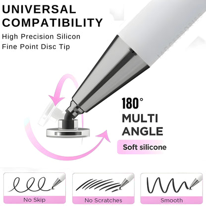 iAccessories 2-Way Dual-Sided Stylus Pen Compatible with All Touch Screen Mobile Phones, Pads, Tablets, iOS, Windows & Android - Pink Gradient - iAccessories