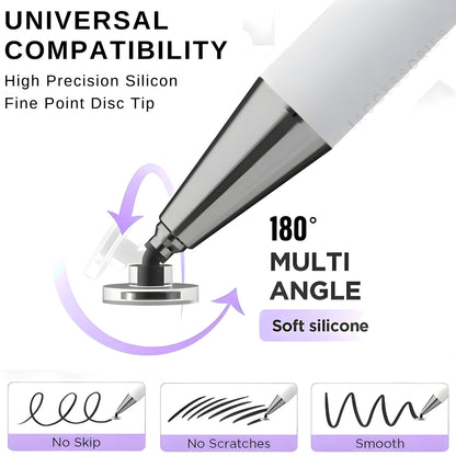 iAccessories 2-Way Dual-Sided Stylus Pen Compatible with All Touch Screen Mobile Phones, Pads, Tablets, iOS, Windows & Android - Purple Gradient - iAccessories