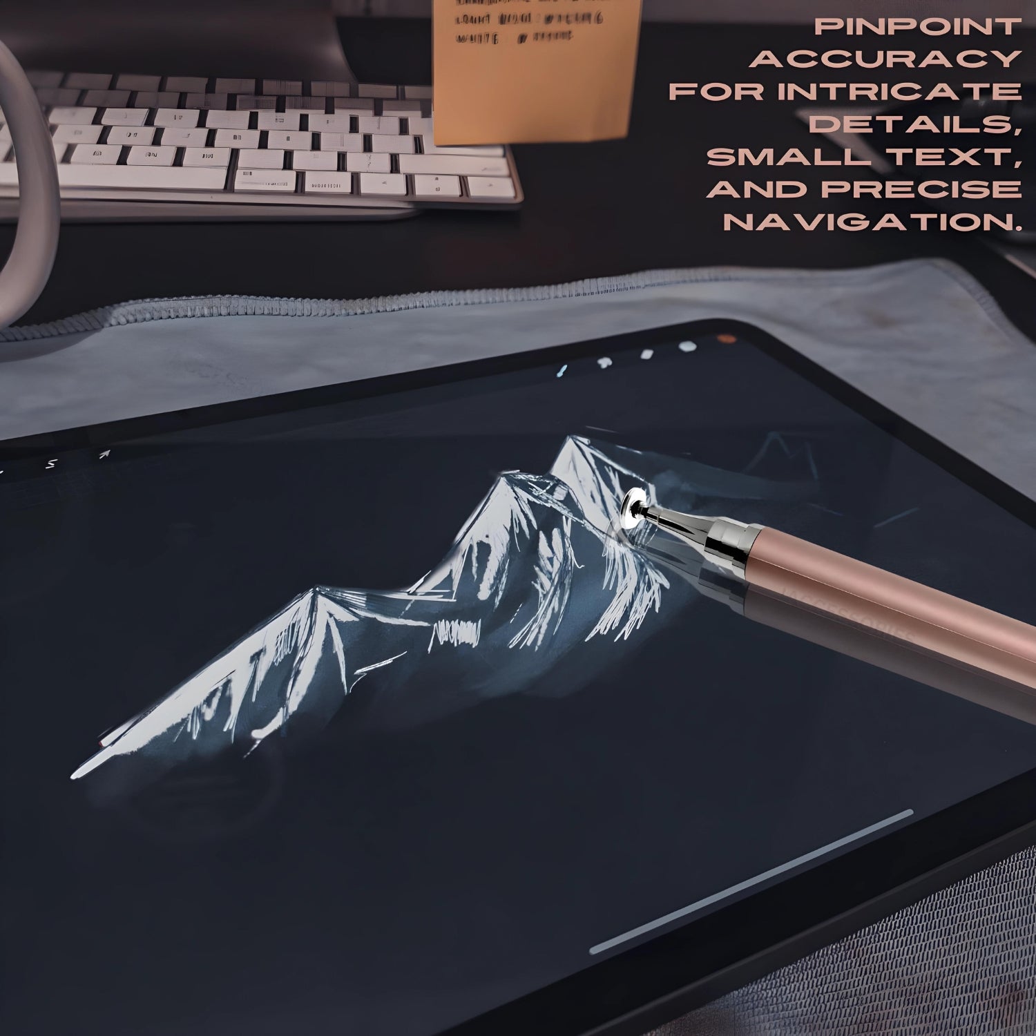 iAccessories 2-Way Dual-Sided Stylus Pen Compatible with All Touch Screen Devices, iPhone, iPads, Tablets, iOS, Windows & Android Mobile Phones - Rose Gold - iAccessories