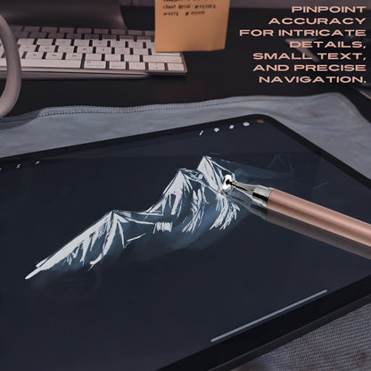 iAccessories 2-Way Dual-Sided Stylus Pen Compatible with All Touch Screen Devices, iPhone, iPads, Tablets, iOS, Windows & Android Mobile Phones - Rose Gold - iAccessories