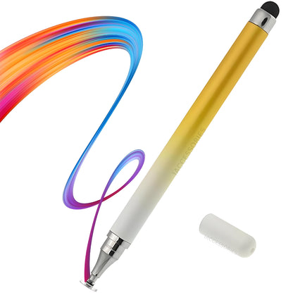 iAccessories 2-Way Dual-Sided Stylus Pen for All Touch Screen Devices Android Mobile Phones Tablets Pads Smartphones - Yellow Gradient - iAccessories