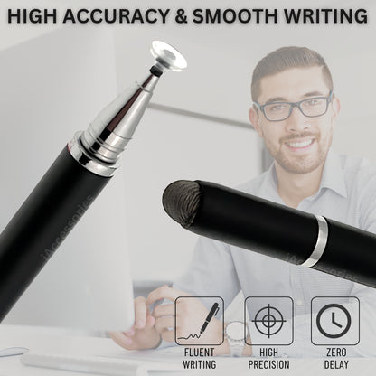 iAccessories 3 in 1 Stylus with Ballpoint Pen for iPhone, iPad, Android - Black - iAccessories