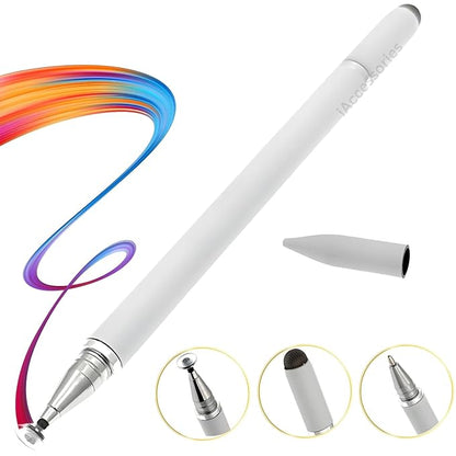 iAccessories 3 in 1 Stylus with Ballpoint Pen for iPhone, iPad, Android - White - iAccessories