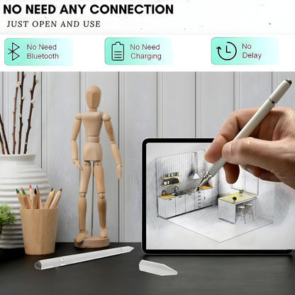 iAccessories 3 in 1 Stylus with Ballpoint Pen for iPhone, iPad, Android - White - iAccessories